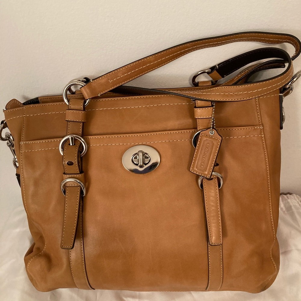 Coach tan leather bag